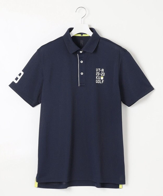 23区GOLF 【MEN/キングサイズ】【吸水速乾/UVケア】エイトロックカノコ 半袖ポロシャツ ネイビー系