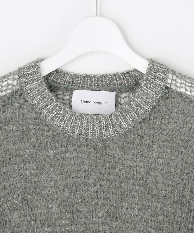 自由区 【カトリエムブーケ】Mohair lumineuxラメプルオーバ ーニット グレー×シルバーラメ