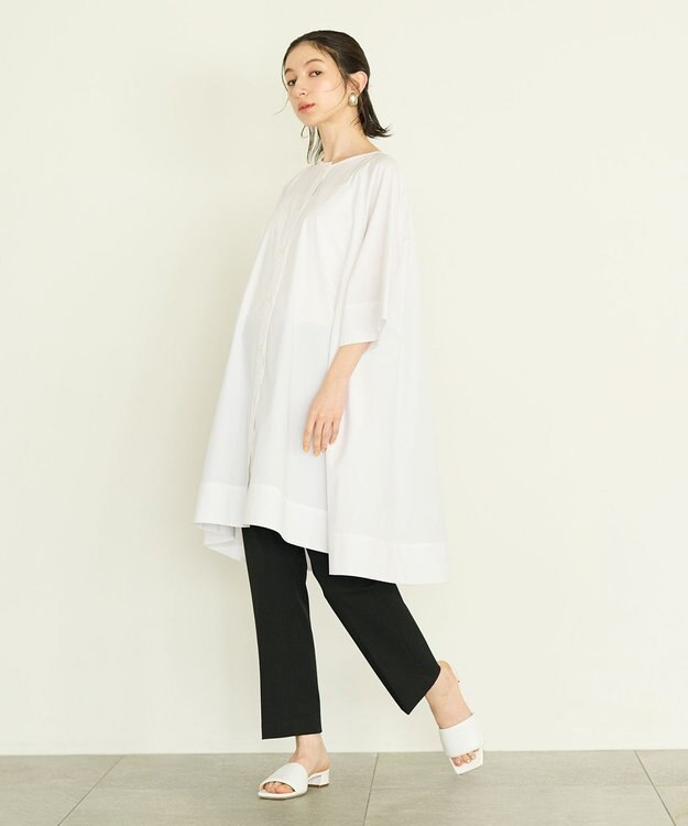 #Newans Aラインロングチュニック ホワイト