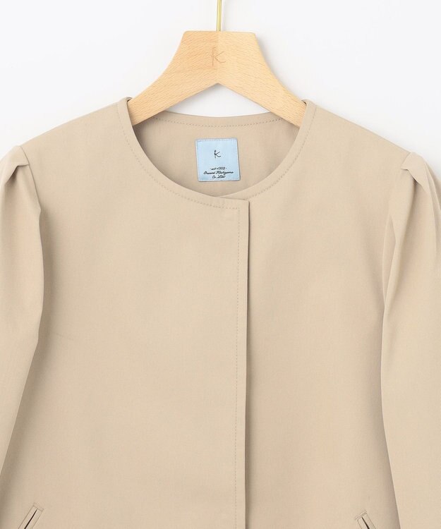 組曲 S コットンライクツイル ノーカラーショート丈コート ベージュ系