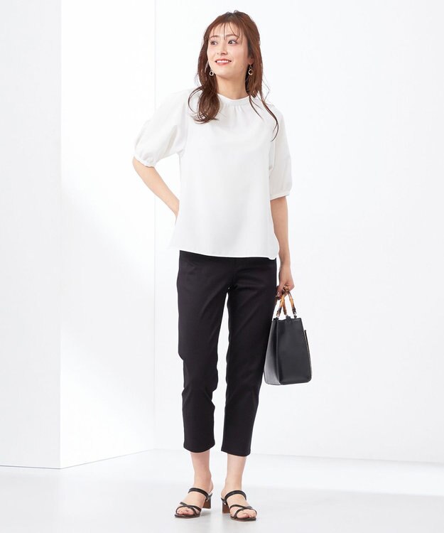 ANY SIS 【洗える】レースパーツタックスリーブ ブラウス オフホワイト