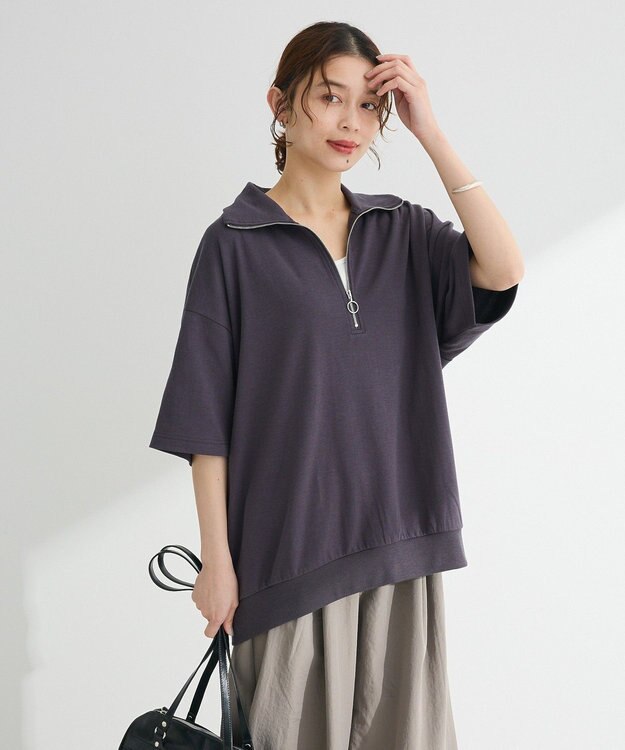 Green Parks ハーフＺＩＰチュニック Dark Gray