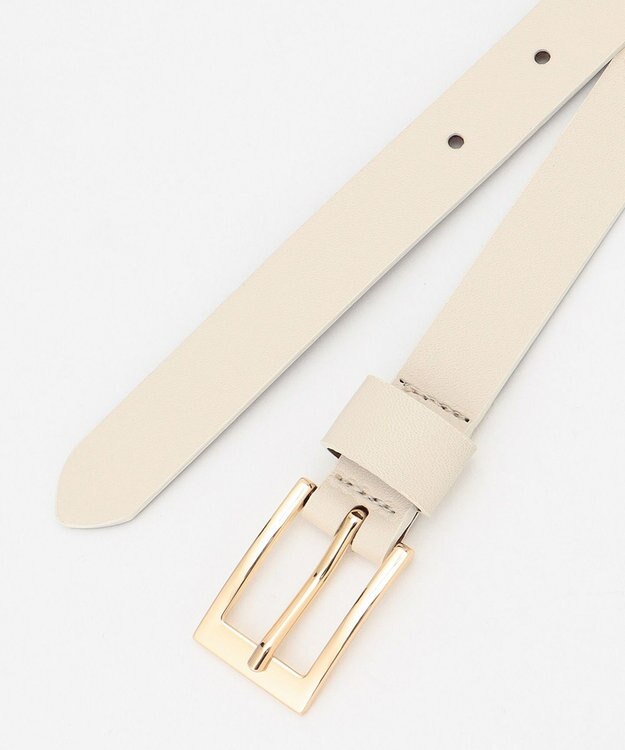 23区 スクエアバックル ベルト ホワイト系