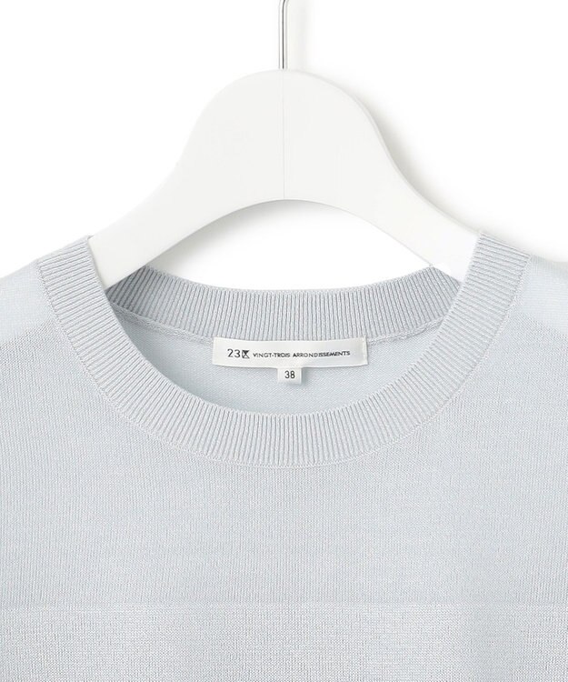 23区 【洗える】シャイニーシアー ドルマン ニット スカイブルー系