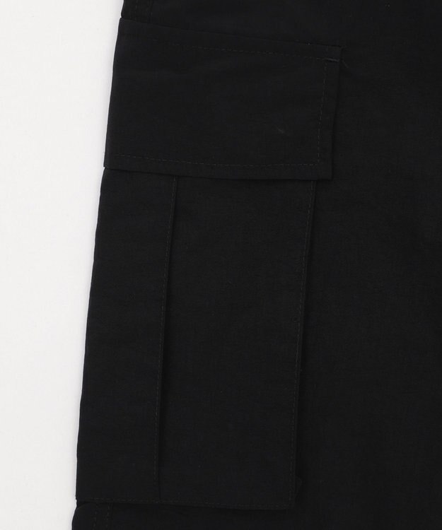 WEGO 【撥水/速乾/ウエストゴム/ユニセックス着用ITEM/MLサイズ展開】ナイロンイージーバギーカーゴショーツ ブラック