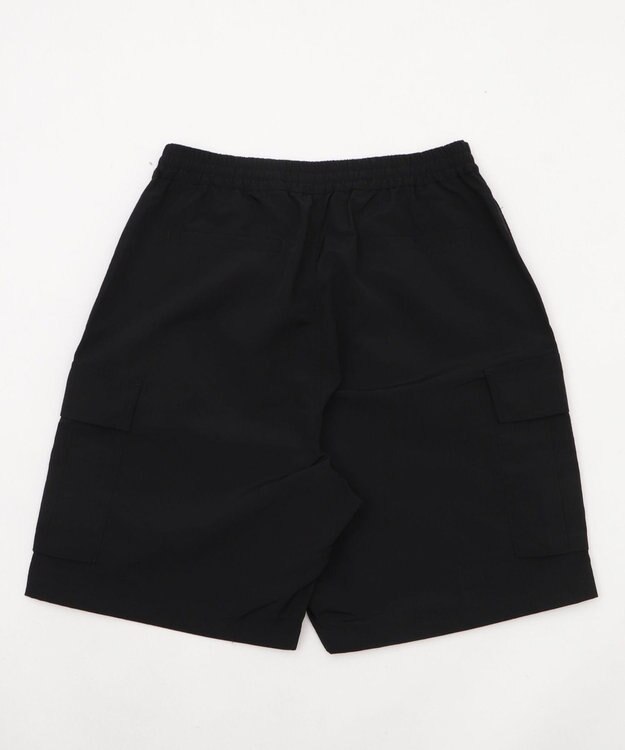 WEGO 【撥水/速乾/ウエストゴム/ユニセックス着用ITEM/MLサイズ展開】ナイロンイージーバギーカーゴショーツ ブラック