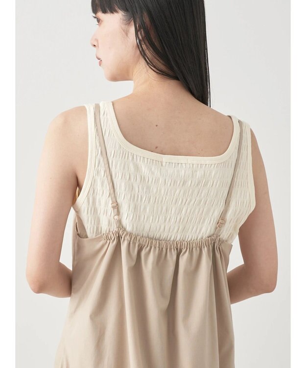 earth music&ecology ドロストデザインキャミワンピース Beige