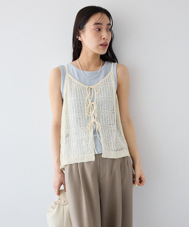 CRAFT STANDARD BOUTIQUE ノットヤーン透かしビスチェ Off White