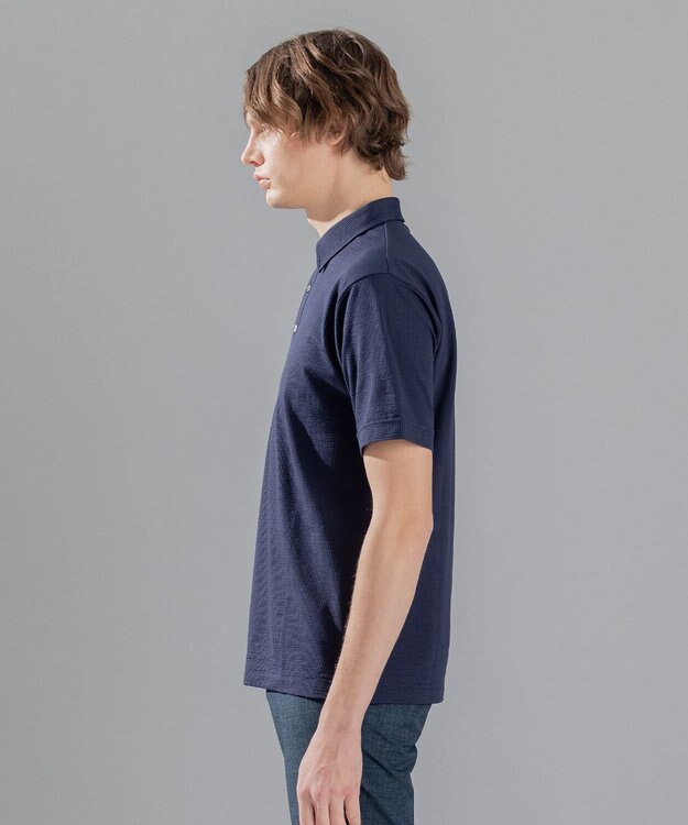 JOSEPH HOMME コンパクトサッカージャージー　ポロシャツ ネイビー系