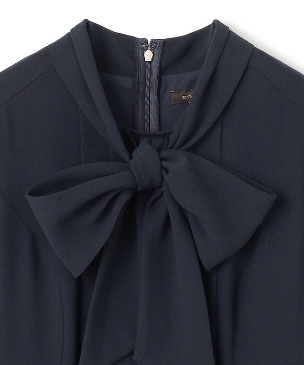 TOCCA 【WEB限定・洗える・消臭】RIBBON ROSETTE HALF ドレス ネイビー系