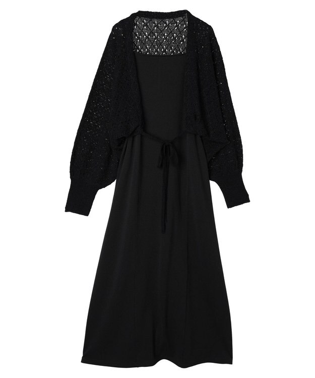 earth music&ecology ＳＥＴ２点　マルチウェイボレロキャミワンピース Black