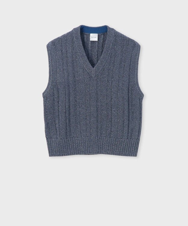 Paul Smith グリッター ニット ベスト グレイッシュブルー