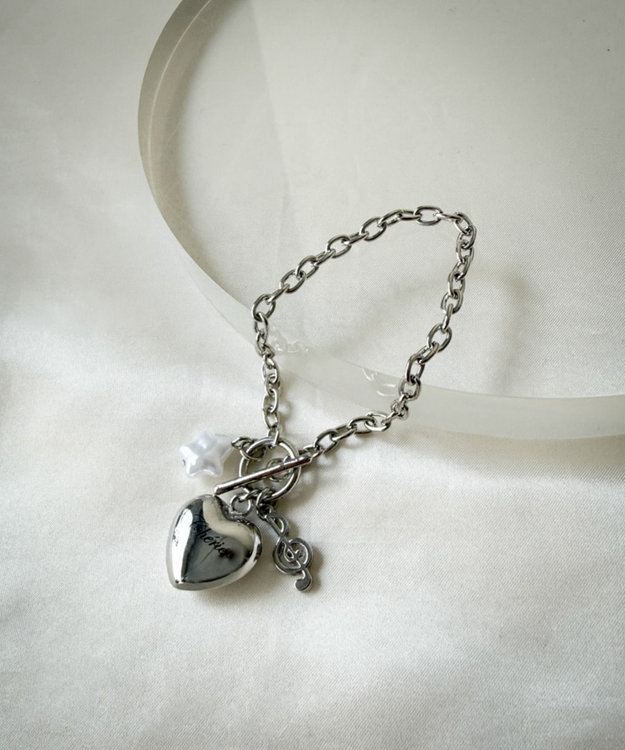 WEGO Lハートモチーフチャームブレス 柄3