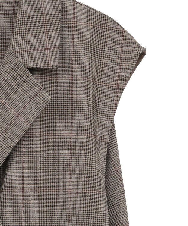 earth music&ecology ショートジレンチ Check Brown