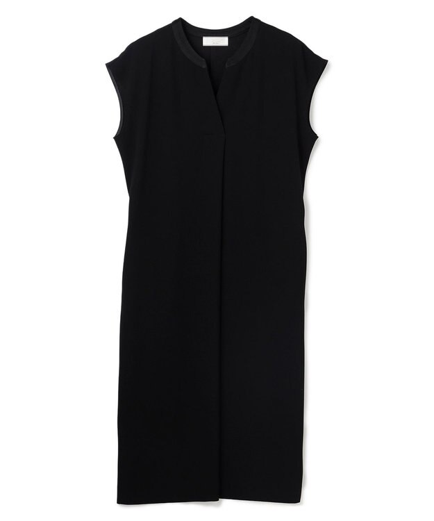 BEIGE， 【Lsize・セットアップ対応】CINDY / 配色ネック フレンチドレス Black x Black