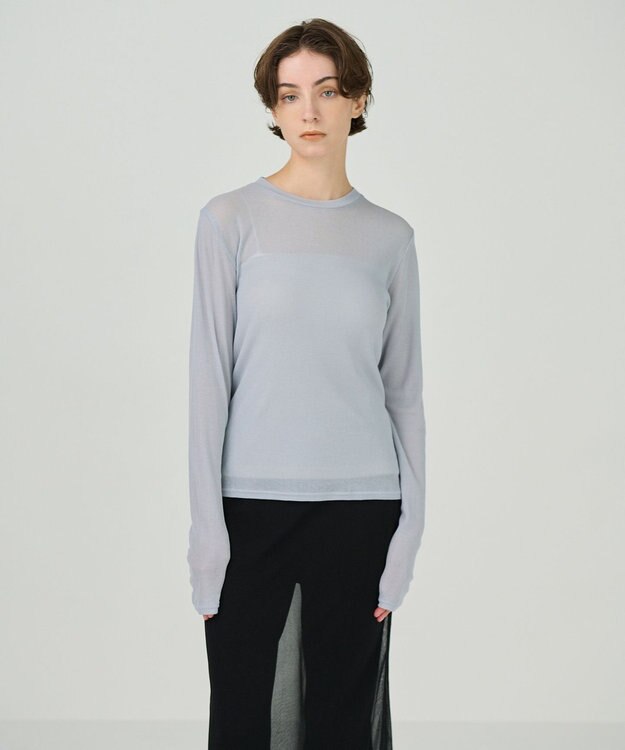 GRACE CONTINENTAL シアーテレコカットソー グレー