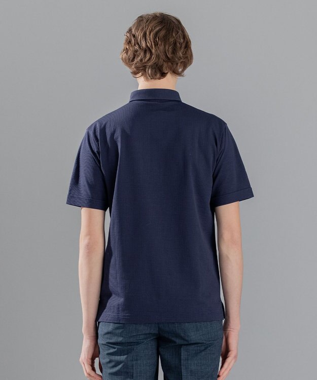 JOSEPH HOMME コンパクトサッカージャージー　ポロシャツ ネイビー系