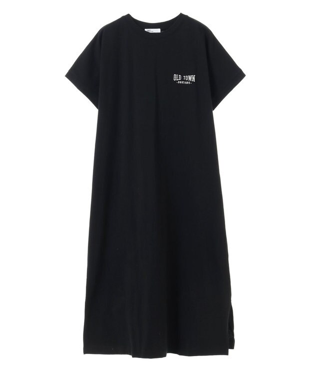 CRAFT STANDARD BOUTIQUE ヴィンテージ風天竺ワンポイントワンピース Gray Beige