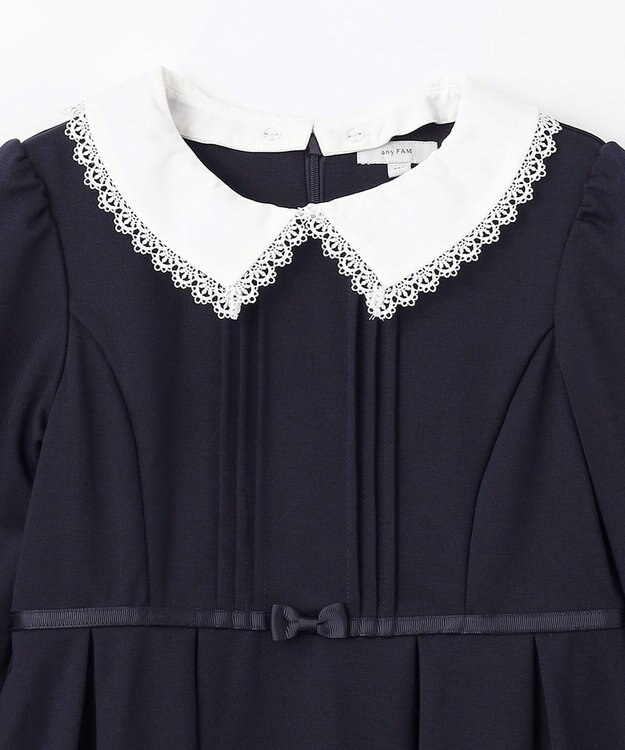 ANY KIDS レース付き きちんと ワンピース ネイビー