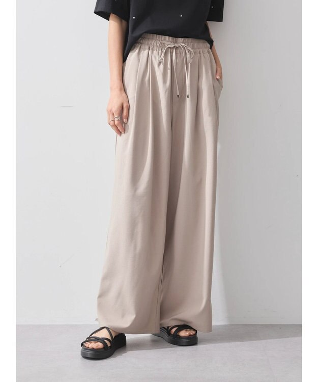 earth music&ecology ゆるてろワイドパンツ Beige