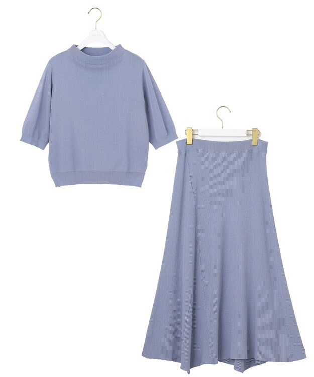 ANY SIS 【好印象企画】ニット セットアップ ライトブルー