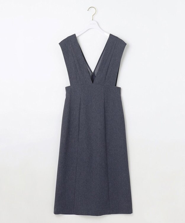 ANY SIS 【洗える】タイト ジャンパースカート シャンブレー