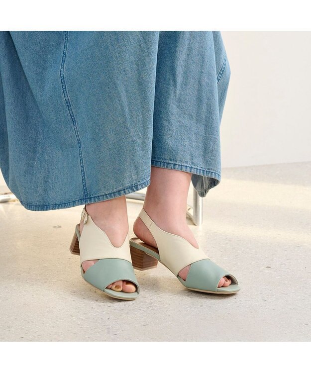 ing <ing>カバードデザインバックベルトサンダル グリーン