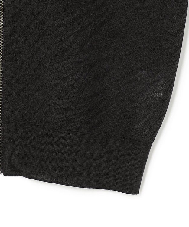 ICB L シアージャカード ニットブルゾン ブラック