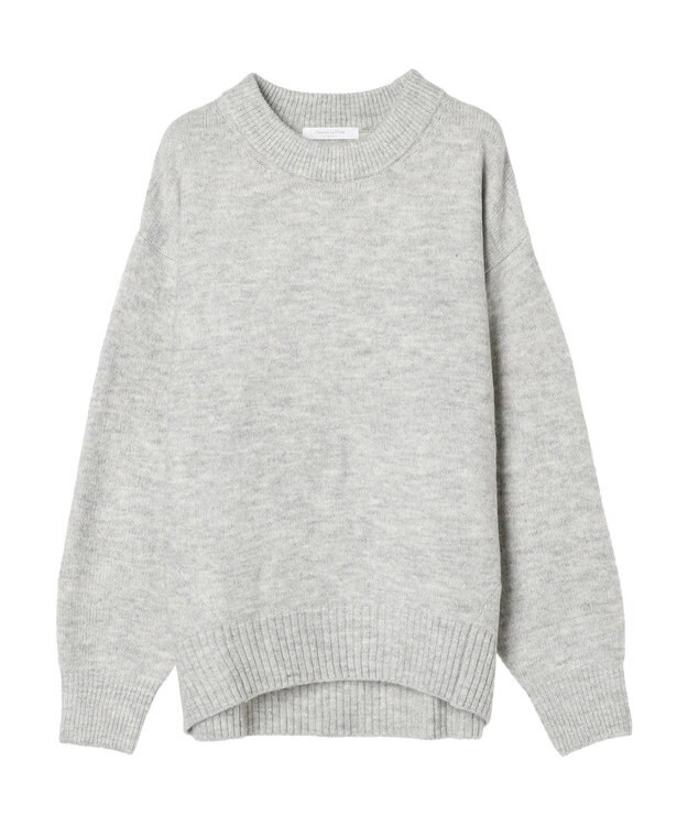 Green Parks ｆｕｗａっとメランジ前後差ニットプルオーバー Light Gray