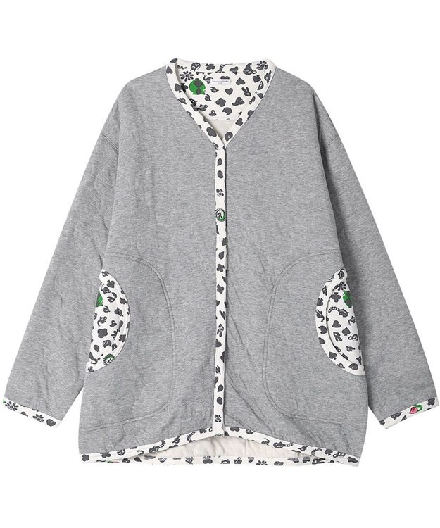 tsumori chisato SLEEP ツモリチサト カーディガン キルトニット素材(本体) あったか 長袖 ルームウェア レディース URW431 /ワコール グレー