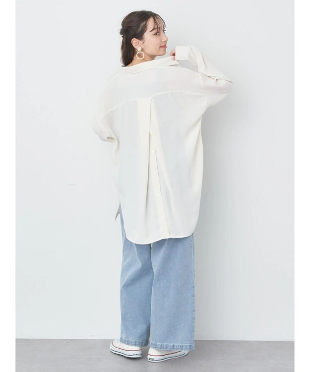 earth music&ecology バックボタンチュニック Off White