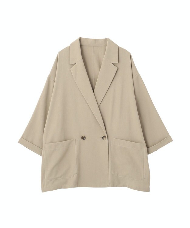 Green Parks 【適ON】シアーシャツジャケット Gray Beige