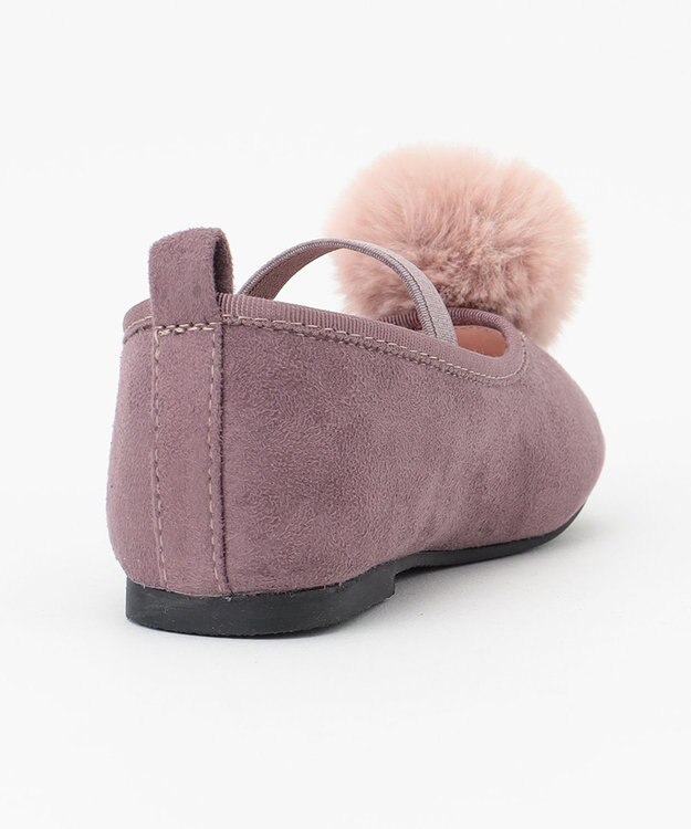 ANY KIDS ポンポン付きパンプス ラベンダー系