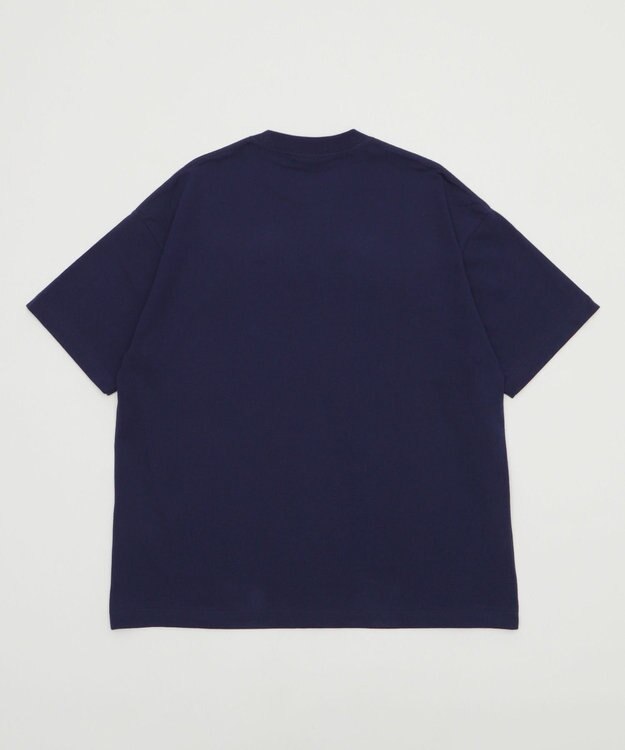 WEGO 【ユニセックス着用ITEM/MLサイズ展開】チェックカレッジグラフィックT（SS） ネイビー