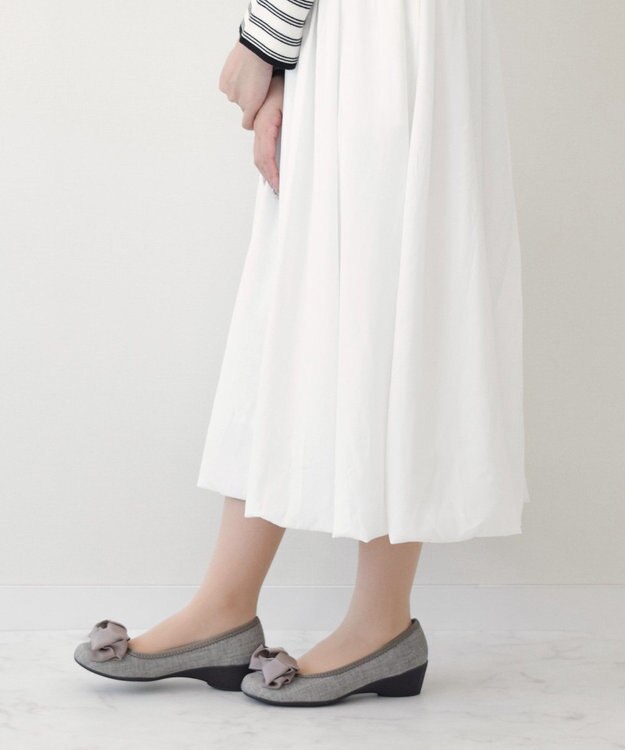 Bridget Birkin ＜3E＞【Bridget Birkin Walk】グログランリボンウォーキングパンプス グレー雑材