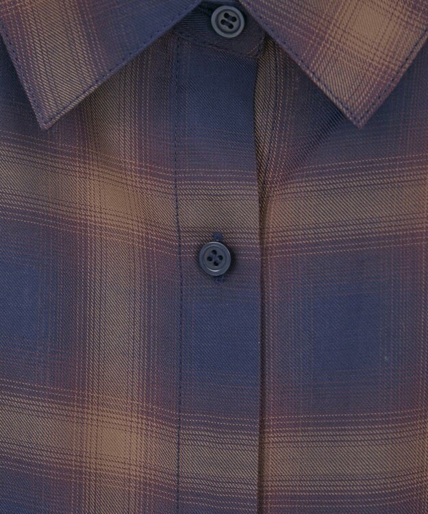 Green Parks ・ＥＬＥＮＣＡＲＥ　ＤＵＥ　チェックギャザーシャツ Navy