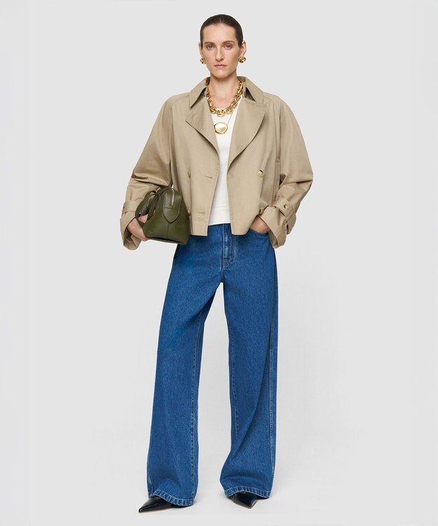 JOSEPH コットンブレンド　トレンチジャケット Dark Powder