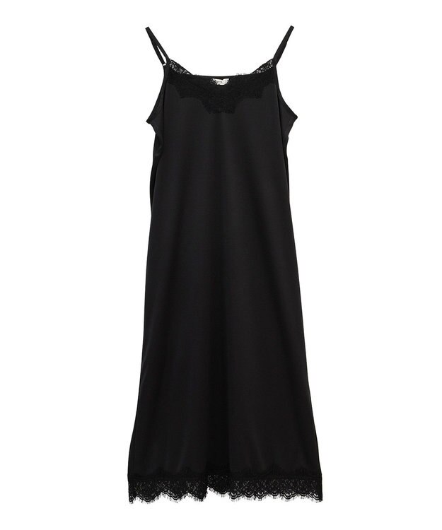 earth music&ecology レースインナーキャミワンピース Black