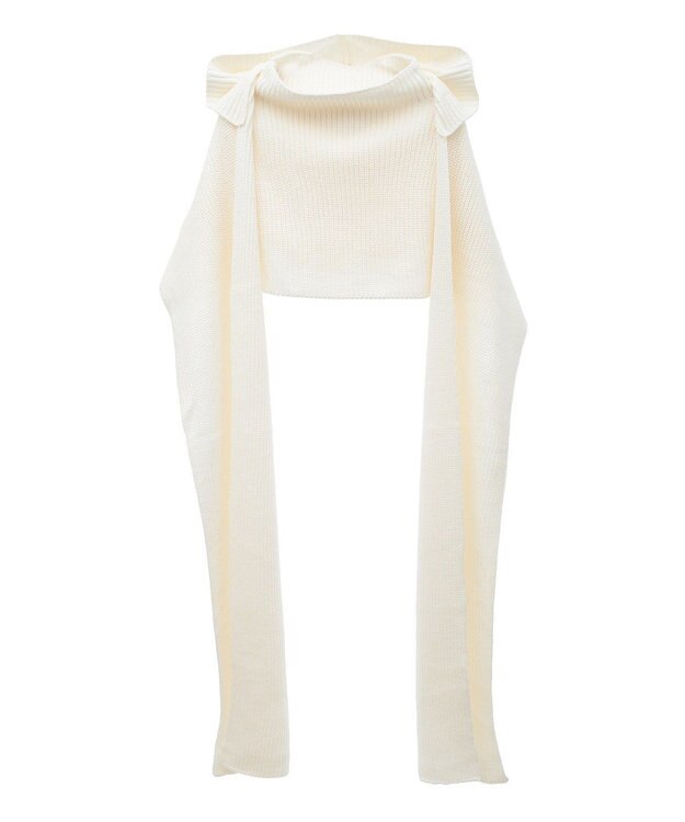 Green Parks フードマフラー＋ケープニット Off White