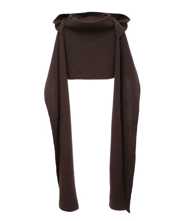 Green Parks フードマフラー＋ケープニット Dark Brown