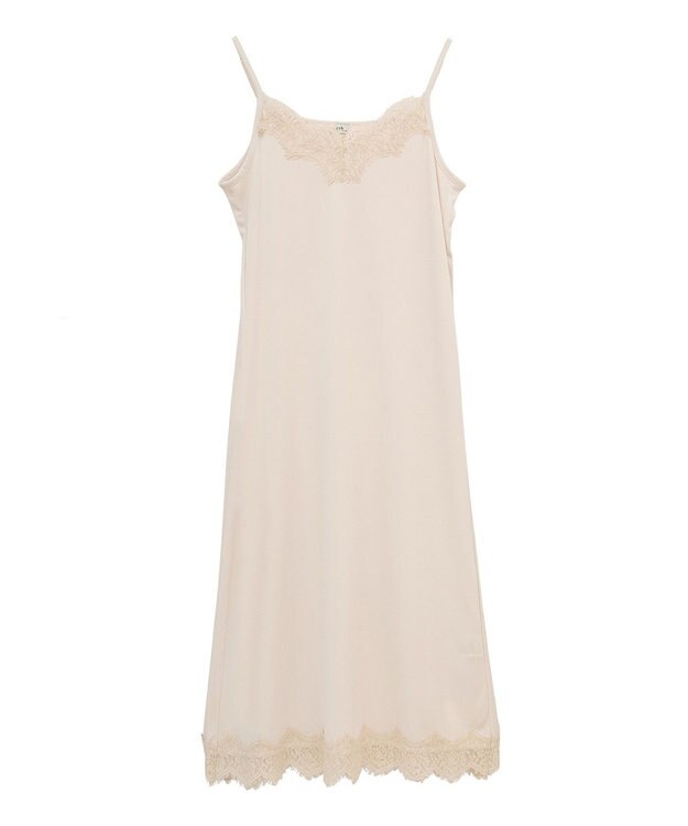 earth music&ecology レースインナーキャミワンピース Gray Beige