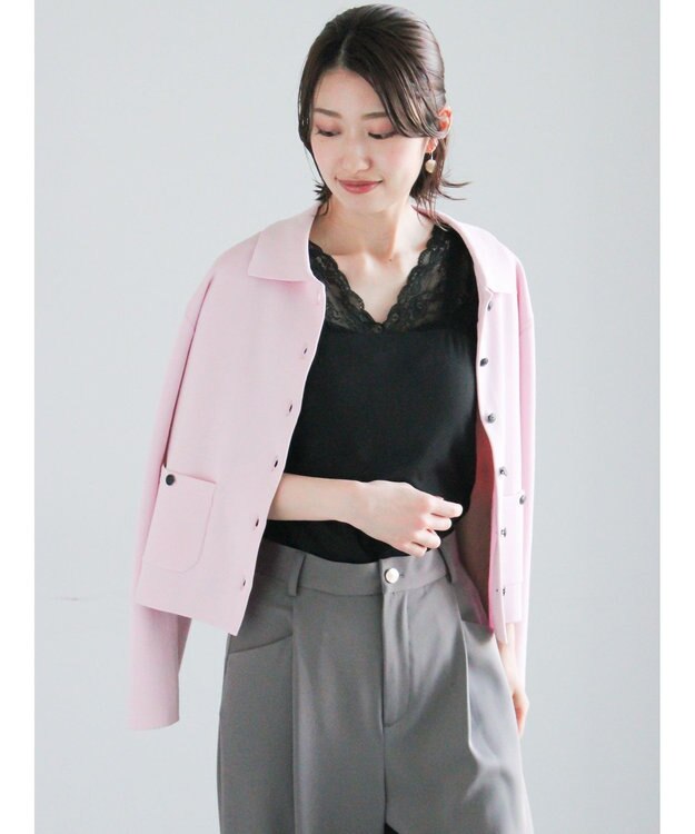 Te chichi 前後2WAYレースネックタンクトップ ブラック