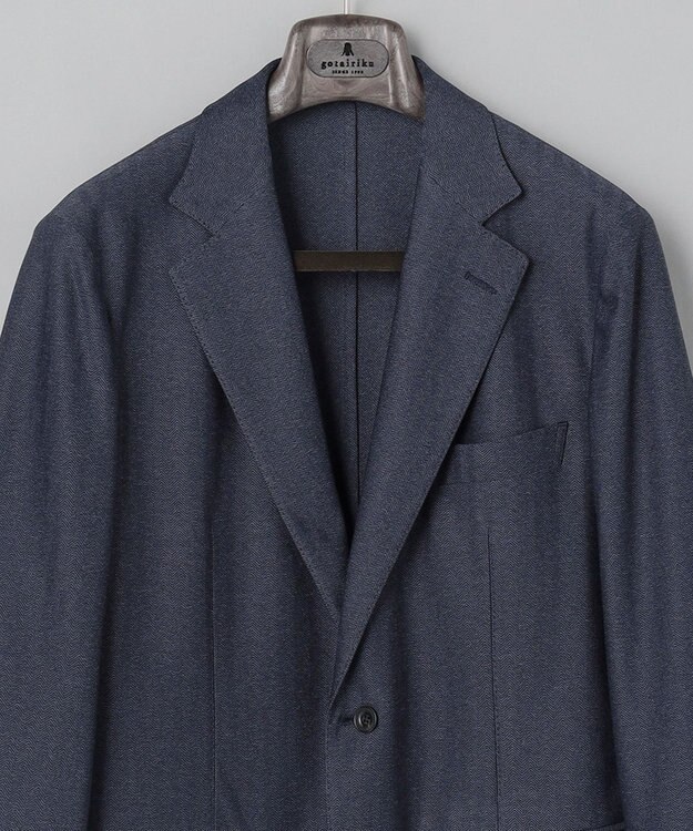 GOTAIRIKU セットアップ対応【カイテキ７機能】ドライジャージー ジャケット_ヘリンボーン柄(26年モデル) ネイビー×ヘリンボーン柄