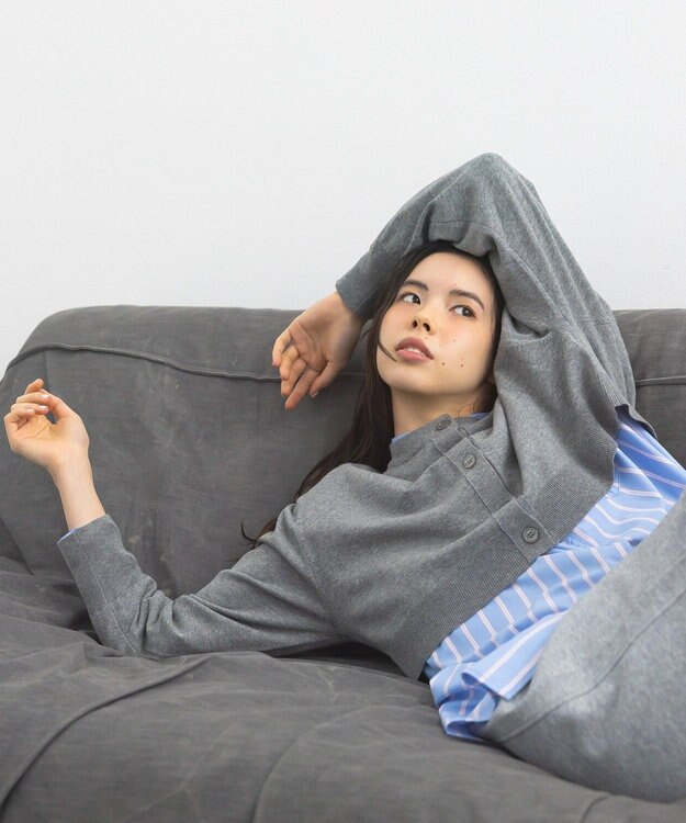 CRAFT STANDARD BOUTIQUE 選べる丈/クルーネックカーディガン Gray Mixture