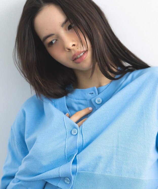CRAFT STANDARD BOUTIQUE 選べる丈/クルーネックカーディガン Blue