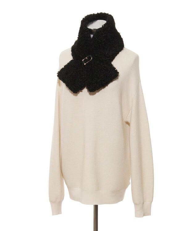 MOONBAT FURULA プードルファーマフラー ブラック