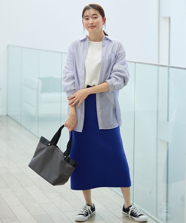 ANY ミラノリブニットスカート ブルー