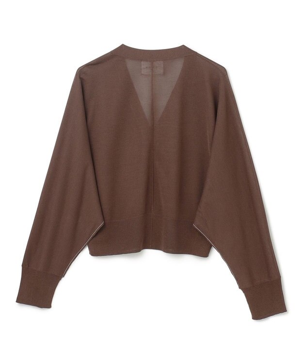 BEIGE， 【洗える】MOISE / 2WAYドルマンカーディガン Brown × White