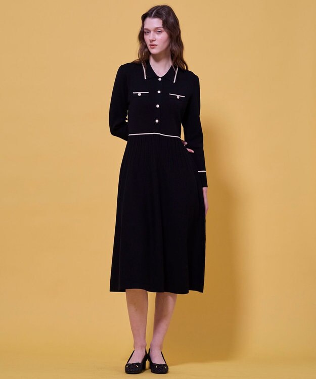 TOCCA BI-COLOR KNIT DRESS ニットドレス ブラック系