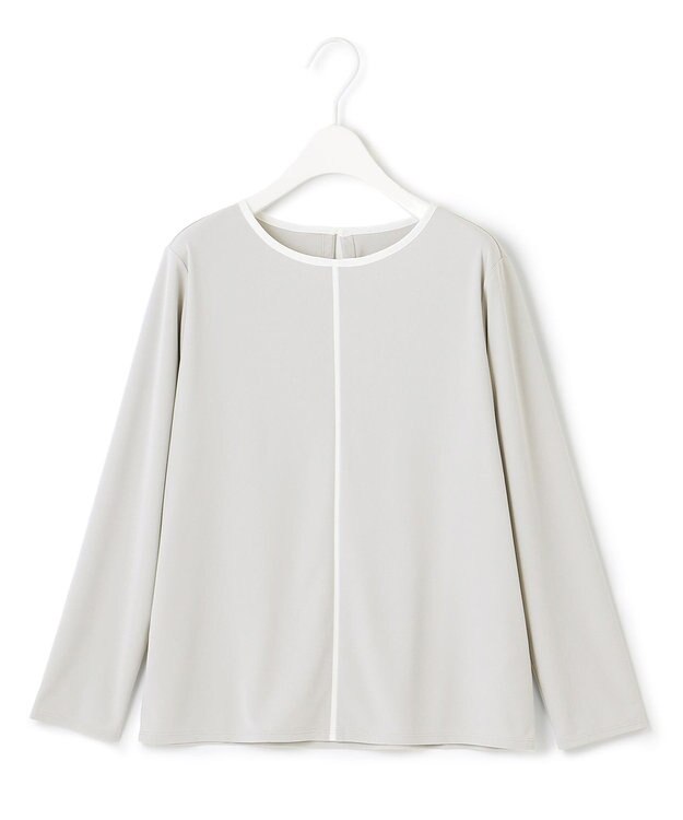 ICB 【洗える】 ジョーゼットスムース カットソー ライトグレー系